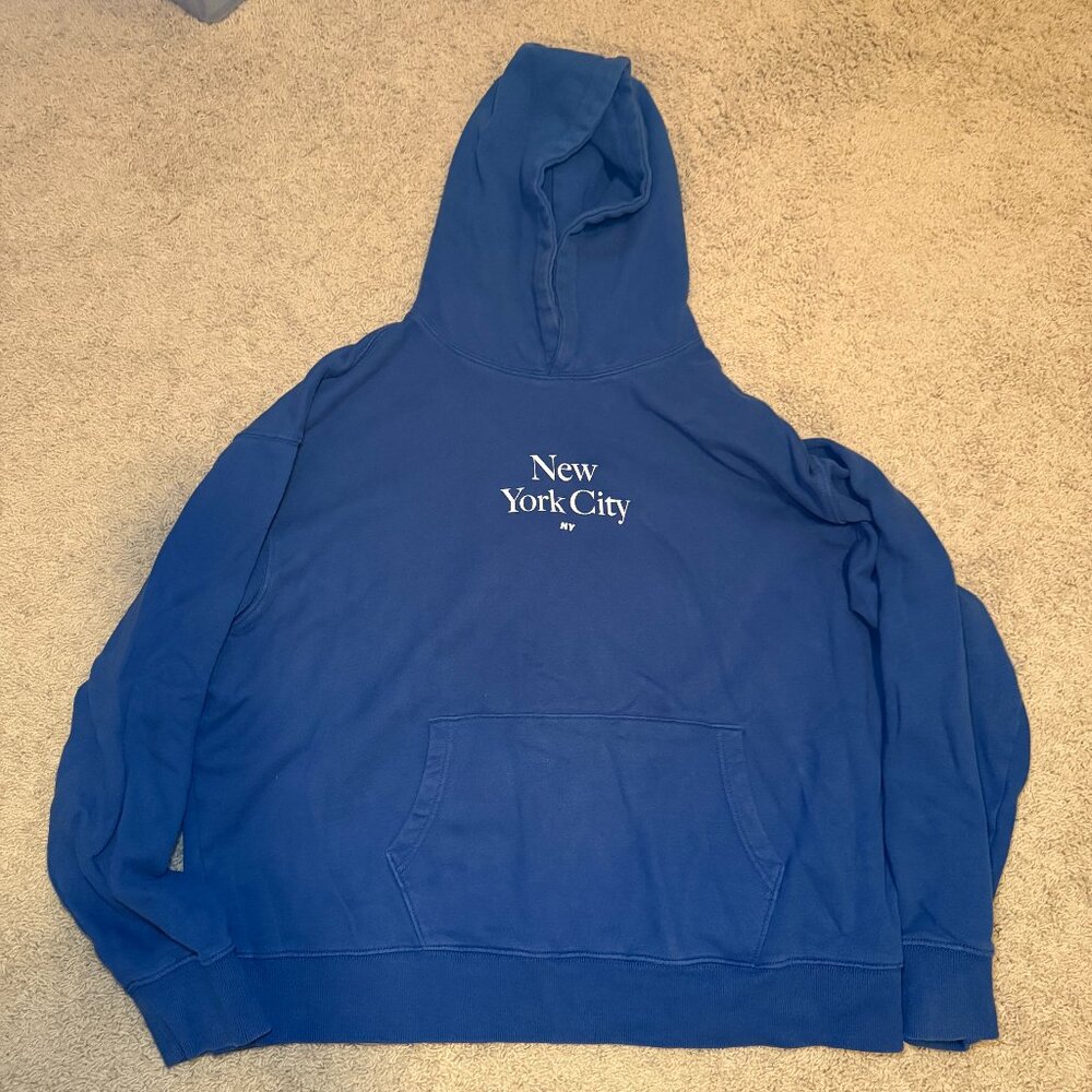 Old Navy NYC Five Boroughs Hoodie Men’s XXL Blue New York City Pullover